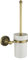 Lucyound Escobilla WC de Latón y Cerámica, Escobillas y Portaescobillas de Inodoro para Baño, Montaje en Pared, Metal Dorado Vintage y Taza Blanco