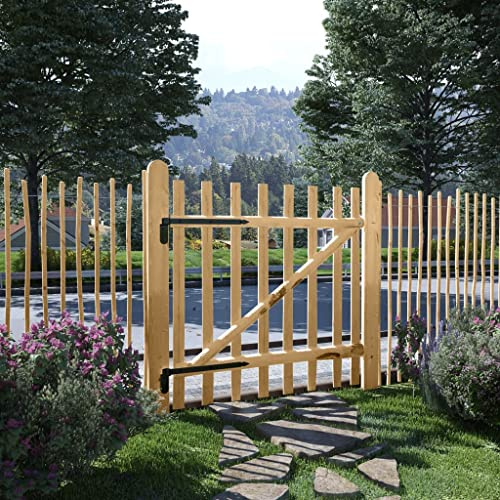 WIFESE Puerta para valla Puerta JardíN Verjas De Vallas Puerta Verja Puerta Exterior Entrada Vallas De Jardin Rejas Para Puertas De Entrada 100x100 cm Encanto RúStico madera de avellano impregnada