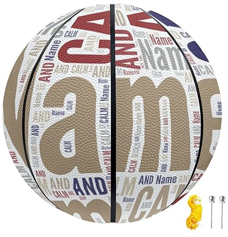 GZYZXP Personalisierter Basketball, mit Deinem Namen, Langlebiger Basketball für den Outdoor & Indoor Bereich für Ausbildung weicher Basketball mit griffiger Oberfläche