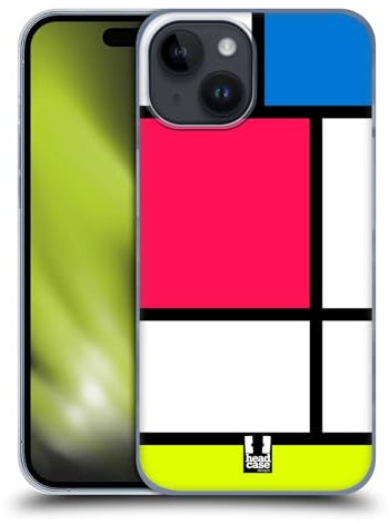 Head Case Designs Neon Hued Tiles Hard Back Case Compatible With Apple iPhone 15