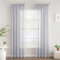 Woaboy Gardinen mit Kräuselband Voile Vorhänge Wohnzimmer Transparent Sheer Curtains Stores Gardine Schlafzimmer Modern Schlaufengardinen 2er Set 140x225cm (BxH) Grau