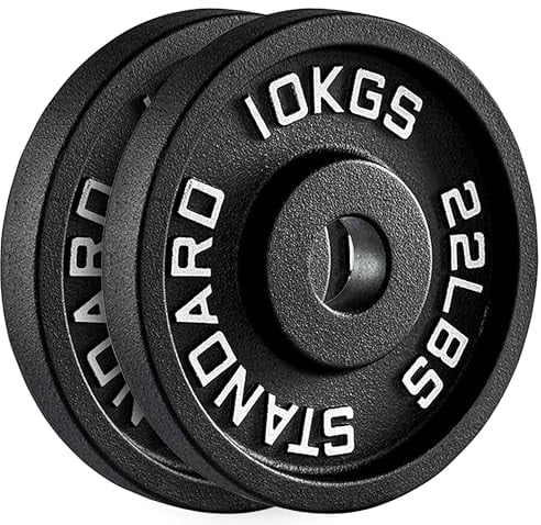 FK Sports Olympic Weight Plates, 2 Cast Iron Weights, Barbell Plates 2.5kg, 5kg, 10kg, 15kg, 20kg, 25kg, Durable Weight Plates for Home Gym & Fitness, Weight Set, Sold in Pair (C) 2 X 10KG)
