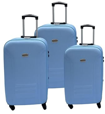 LEX Reisekoffer Stoffkoffer Trolley Set 3 TLG. Rollkoffer Travel Gepäck Hangepäck Farbe wählbar (Blau)