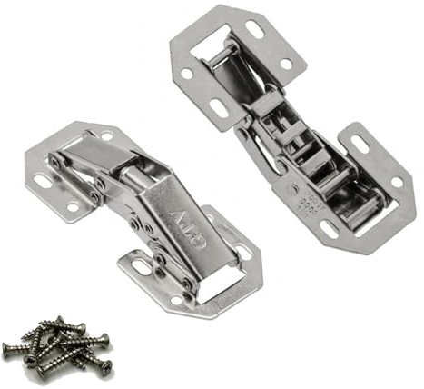 BRESKO 6 Stk Scharniere Schranktür mit Scharnierschrauben Aufschraubscharnier Scharnier Schrank Feder Topfscharnier Möbelscharnier Möbelscharniere Schrankscharnier Caravanscharnier