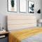 Gepolstertes Kopfteil für King-Size-Bett, mit segmentiertem Design, Wandmontage, Bettkopfteil mit einfarbigem Leinenstoff, 180 x 48 x 5 cm, ideal für Tagesbetten und Etagenbetten, Beige