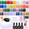 LKEE Gel Nail Polish Set with 108W U V Lamp - 65Pcs Nail Kits for Starter,36 Vibrant, Shimmering, and Matte Colors Gel Nail Polish with Base Coat and Top Coat (Shiny Colors)