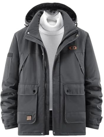 Alloaone Felpa Da Uomo Con Cappuccio Giacca A Vento Felpa Con Cerniera Tute Giacche Da Lavoro Leggere Gray XXL