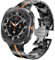 DEALELE Strap Compatible with Samsung Galaxy Watch Ultra 47mm (2025/2024), Thin Mechanical-style Iron Man Stainless Steel Metal Bands for Galaxy Watch Ultra 2 / Ultra 47mm Women Men, Black-orange
