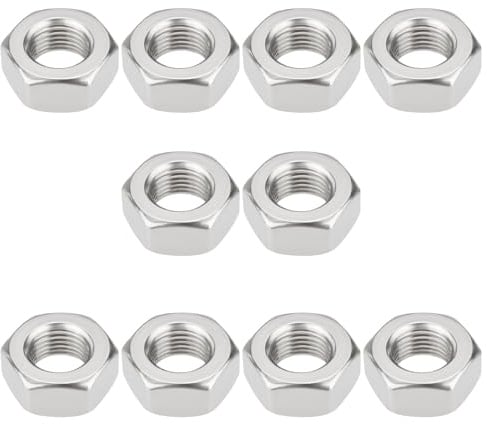 LT Easiyl 10 Stück Sechskant-Kurbelwellen-Muttern, M10 x 1 mm, 304 Edelstahl, Feingewinde, kompatibel mit Simson S50 S51 S70 SR50 KR51 SR4 SR80