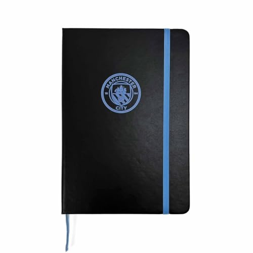 MANCHESTER CITY FC Classic Crest A5 Notebook, Notebooks, Lined Pages, Gift