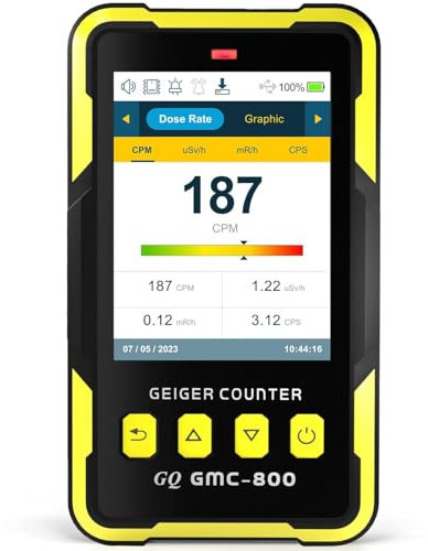 GQ GMC-800 Geigerzähler, Nuklearstrahlungsdetektor USA-Design, Produkt nach US-Nationalstandard, großes Farb-LCD, Dosimeter, Datenspeicherung & globale Freigabe, Beta-Gamma-Röntgen, tragbares Gerät