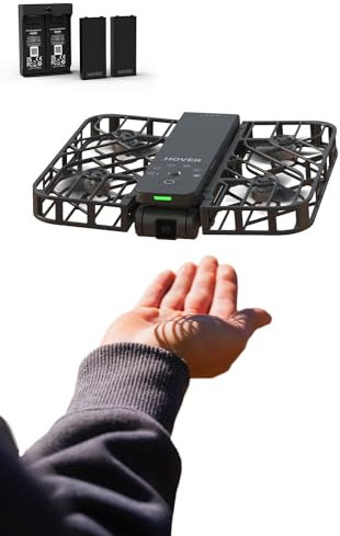 HOVERAir X1 Telecamera Auto-Volante, Video HDR con Drone Tascabile, Decollo sul Palmo, Percorsi di Volo Intelligenti, Follow-me Action Camera con Controllo a Mani Libere, Nero (Combo Plus)