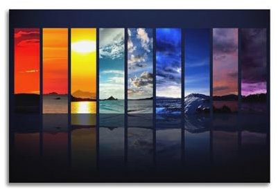 LNSIZH Collage-Bilder von wechselnden Ozean- und Himmels-Szenen, dekoratives Gemälde, Leinwand, Wandposter und moderne Familienschlafzimmer-Dekoration, 20 x 30 cm