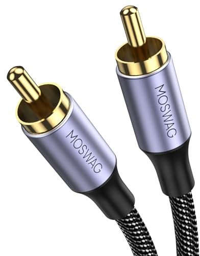 MOSWAG Cavo Coassiale RCA Audio, Audio Cavo Nylon per Home Theater,PS3, HDTV, Subwoofer (10M)