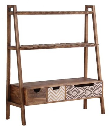 KOWJIFH Entrance Hallway Storage Shelf TV Cabinet Bookcase Wooden Entertainment Center TV Stands Flower Plant Stand Clothes Storage Cabinet Display Shelf with Drawers Furniture Decoration