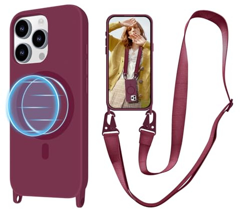 VooDirop Handykette Hülle für iPhone 11 Pro Max mit Band [Kompatibel mit Magsafe], Magnetische Handyhülle TPU Silikon Schutzhülle zum Umhängen Kordel für iPhone 11 Pro Max 6.5''