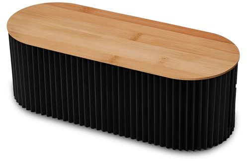 Cable Tidy Box with Bamboo Lid Cable Management Box Black Cables Organised Boxs Storage 12.99'' * 5.12'' * 4.33'' Cables Storage Boxes for Organising Hiding Desk TV Computer USB Hub Strips Cords