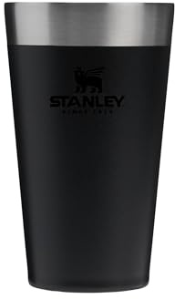 STANLEY Adventure Stacking Bierkrug 473 ml - Edelstahl Hält 4 Stunden Kalt - BPA-Frei - Stapelbare Doppelwandiger, Vakuumisolierter - Spülmaschinenfest - Black 2.0 | 4 Std. kalt - Stapelbar - Edelstahl - Spülmaschinenfest