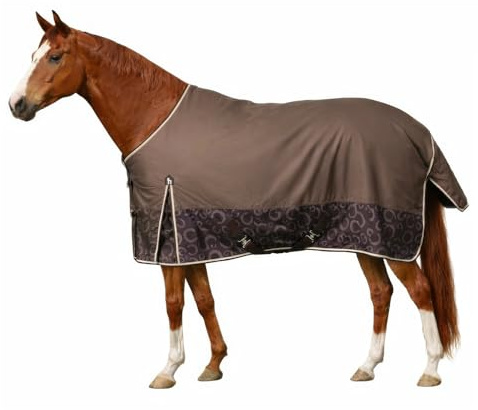 netproshop wasserdichte Atmungsaktive Regendecke 100g mit Schweiflatz Größe 125-165 cm, Groesse:145, Farbe:Braun