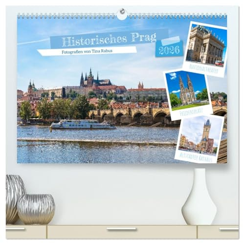Historisches Prag (hochwertiger Premium Wandkalender 2026 DIN A2 quer), Kunstdruck in Hochglanz: Ein Spaziergang durch die Hauptstadt Prag. (CALVENDO Orte)