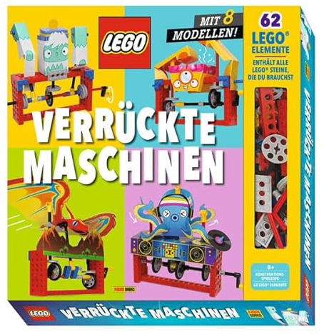 LEGO® Verrückte Maschinen: Mit 8 Modellen!: Geschenkbox mit Buch (64 Seiten), 62 LEGO® Elemente und 12 Papierbögen mit vorgestanzten Teilen