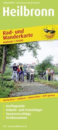 Heilbronn: Rad- und Wanderkarte mit Ausflugszielen, Einkehr- & Freizeittipps, Straßennamen, wetterfest, reißfest, abwischbar, GPS-genau. 1:50000: Mit ... GPS-genau (Rad- und Wanderkarte / RuWK)