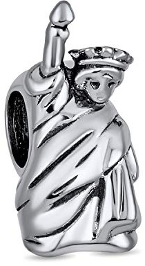 Bling Jewelry Urlaub Reisen Tourismus New York City Statue Of Liberty Charm Bead Für Frauen Für Jugendliche Oxidiert .925 Sterlingsilber Passend Für Europäische Armbänder