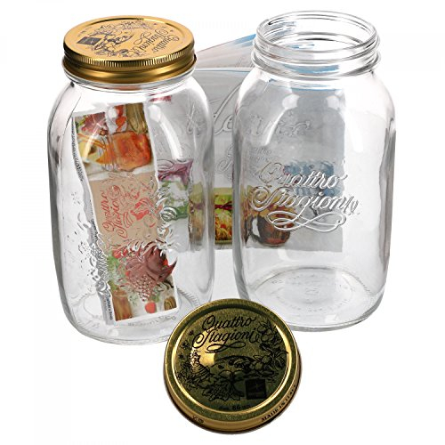 2er Set Einmachglas Original Quattro Stagioni 1,5L incl. Bormioli Rezeptheft