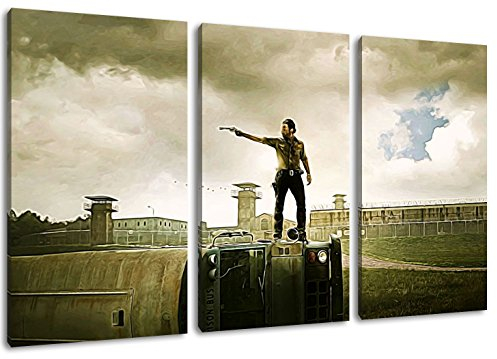 The Walking Dead Motiv, 3-teilig auf Leinwand (Gesamtformat: 120x80 cm), Hochwertiger Kunstdruck als Wandbild. Billiger als EIN Ölbild! Achtung KEIN Poster oder Plakat!