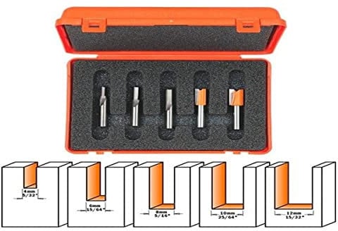 CMT Orange 900,005.01 Tools-Set 5 fraises droites s dX 8 HW