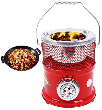 Chimenea para Patio - Chimenea de ahorro de energía para exteriores - Chimenea utilizando biomasa Sólido Natural para el Heno de corteza de rama de briquetas de Madera de Carbón