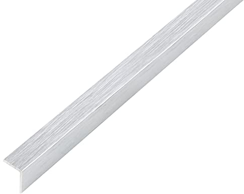 Alberts 489021 Winkelprofil | selbstklebend | Aluminium, edelstahldesign, hell | 1000 x 20 x 20 mm
