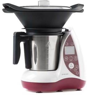 Singer Robot de Cocina, Acero Inoxidable, Blanco/Rojo/Negro, 43 x 22 x 43 cm