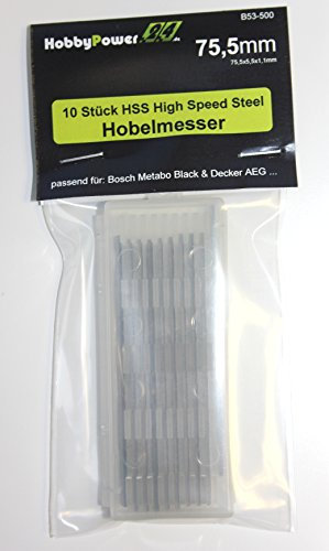 10 Stück HSS HIGH SPEED STEEL Wendemesser/Hobelmesser 75,5x5,5x1,1 Passend für AEG/B&D/Bosch/Festo/Haffner/HolzHer/Kress/Mafell/Metabo/Sheer/Skil
