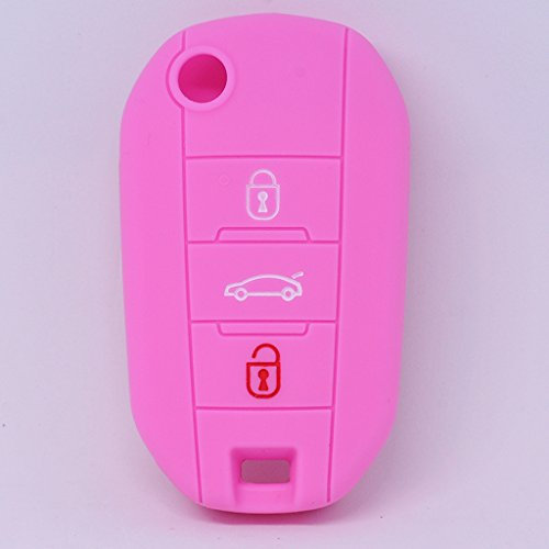 Soft Case Schutz Hülle Auto Schlüssel für Citroen C4 Picasso Jumpy Flip Key Peugeot Klappschlüssel/Farbe: Rosa
