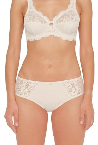 Susa Slip Damen - Latina 629 - Größen 38–48 - Bikini Slip mit schmalem Bund - Zierblume & elastischer Spitze - Gefütterter Schritt - Bequemer Slip mit femininen Details