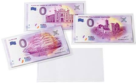Leuchtturm Schutzhüllen Basic für Banknoten und „Euro Souvenir-Scheine, 140 x 80 mm, 50er Pack