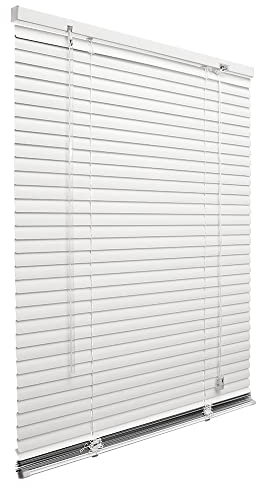Store vénitien Vinyle, Pose Facile avec ou sans perçage, modèle et Coloris au Choix. MadeInNature (Blanc 01, Largeur 150 cm x Hauteur 180 cm)