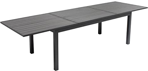 Oviala Ausziehbarer Gartentisch aus Aluminium und Verbundholz