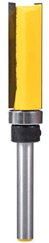 KATUR Woodworking Trimming Cutter Top Bearing Flush Trim Pattern Router Bit Milling Cutter Router Bit 1/4 Inch Shank with Alloy Blade Carbon Steel(1/4 Shank,1/2 Tooth width,38mm Tooth depth)
