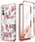 SURITCH Kompatibel mit Samsung Galaxy S21 FE Hülle 360 Grad Hüllen mit Integriertem Displayschutz Komplettschutz Handyhülle Schutzhülle für Samsung Galaxy S21 FE 5G 6.4 Inch (Marmor Rose)