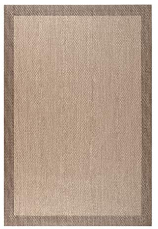 STORESDECO Alfombra vinilica de Tejido Trenzado Premium de Alta Gama Lavable Antideslizante Alfombras vinilicas Resistentes para Salon Cocina habitacion baño Pasillo Color Marrón Claro 140x200 cm
