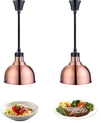 Lámpara de Calor de Alimentos, Colgante Lámpara de Calentamiento de Alimentos Calentadores de Comida y de Platos para Bufé, Comerciales 60-180cm Ajustable Lampara de Calor