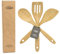 Dehaus® Premium Bamboo Kitchen Utensils - Set of 3 - Luxury Wooden Spoon, Spatula & Fish Slice - Slotted Turner Utensil Accessories - Wood Cooking Tools for Non Stick Pan or Wok - Mini Starter Sets