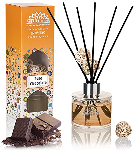 INTENSE Raumduft PURE CHOCOLATE 135ml Reed Diffuser Set von FABRICE LUPIN Schokolade Duft Schoko Parfüm Lufterfrischer Schokoladenduft