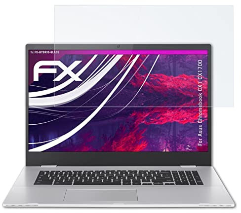 atFoliX Glasfolie kompatibel mit Asus Chromebook CX1 CX1700 Panzerfolie, 9H Hybrid-Glass FX Schutzpanzer Folie