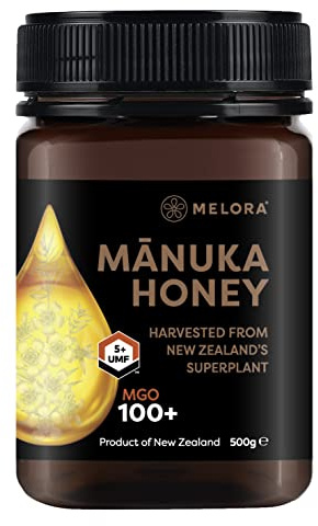 Melora Miele di Manuka genuino - 100 MGO, 500g - 5+ UMF - 100% puro e tracciabile Manuka dalla Nuova Zelanda