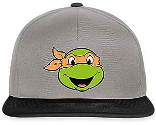 Spreadshirt Teenage Mutant Ninja Turtles Michelangelo Kostüm Snapback Cap, One Size, Graphit/Schwarz