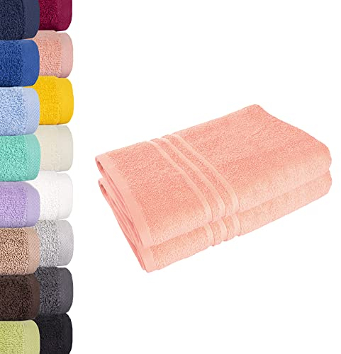 Lavea Saunatuch Saunahandtuch 80x200cm - 2er Set, Pastellrosa, 500gr/m², 100% Baumwolle
