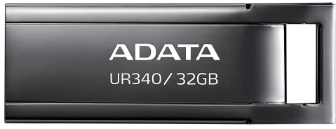 ADATA, UR340 USB-Stick 3.2 Gen1 aus Metall, spritzwassergeschützt, stoßfest, staubdicht, 32 GB, Schwarz